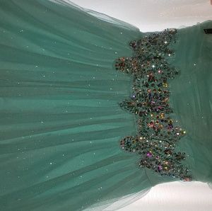 Light blue strapless dress